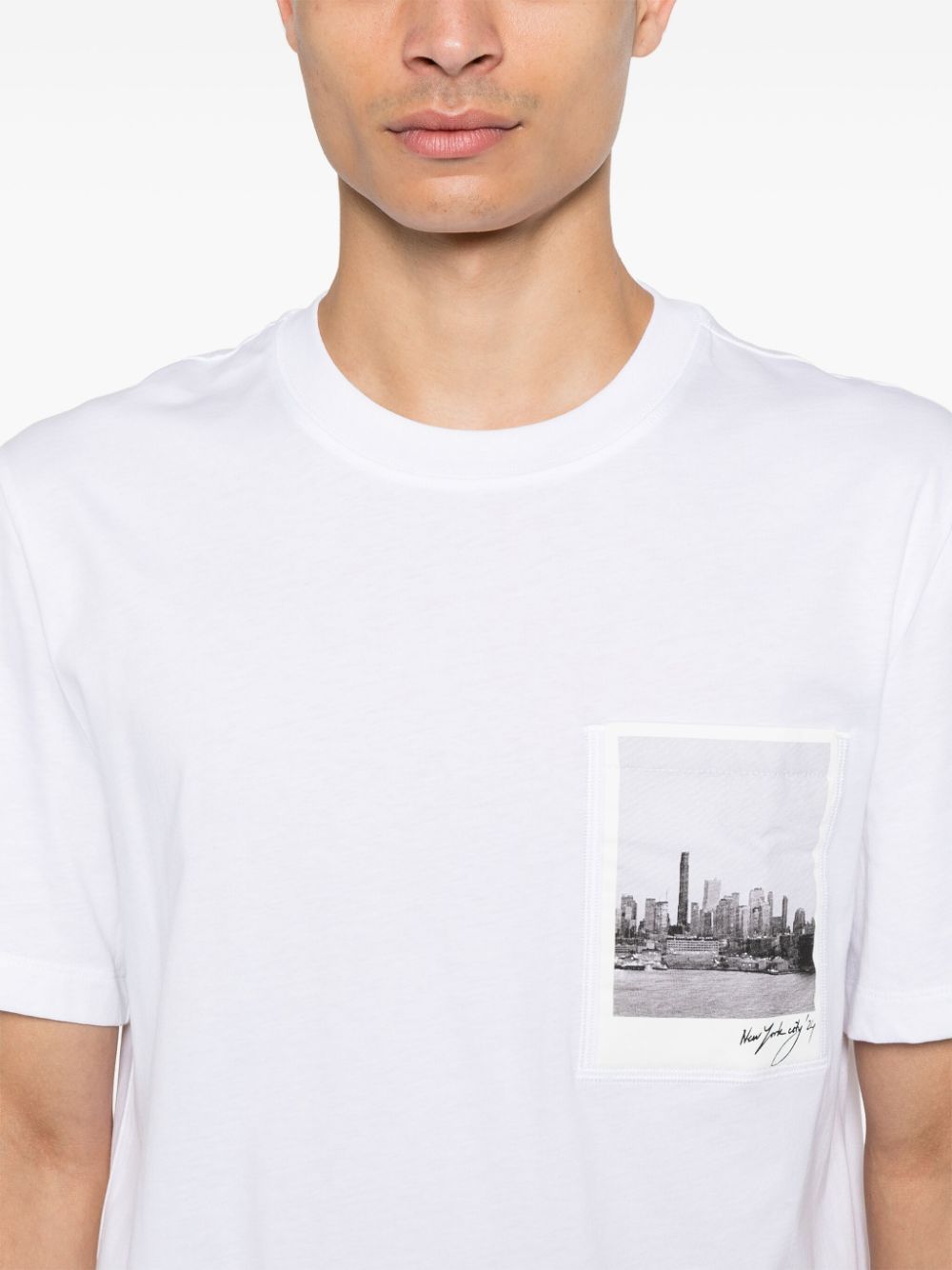 Helmut Lang Skyline ansichtkaart T-shirt Wit