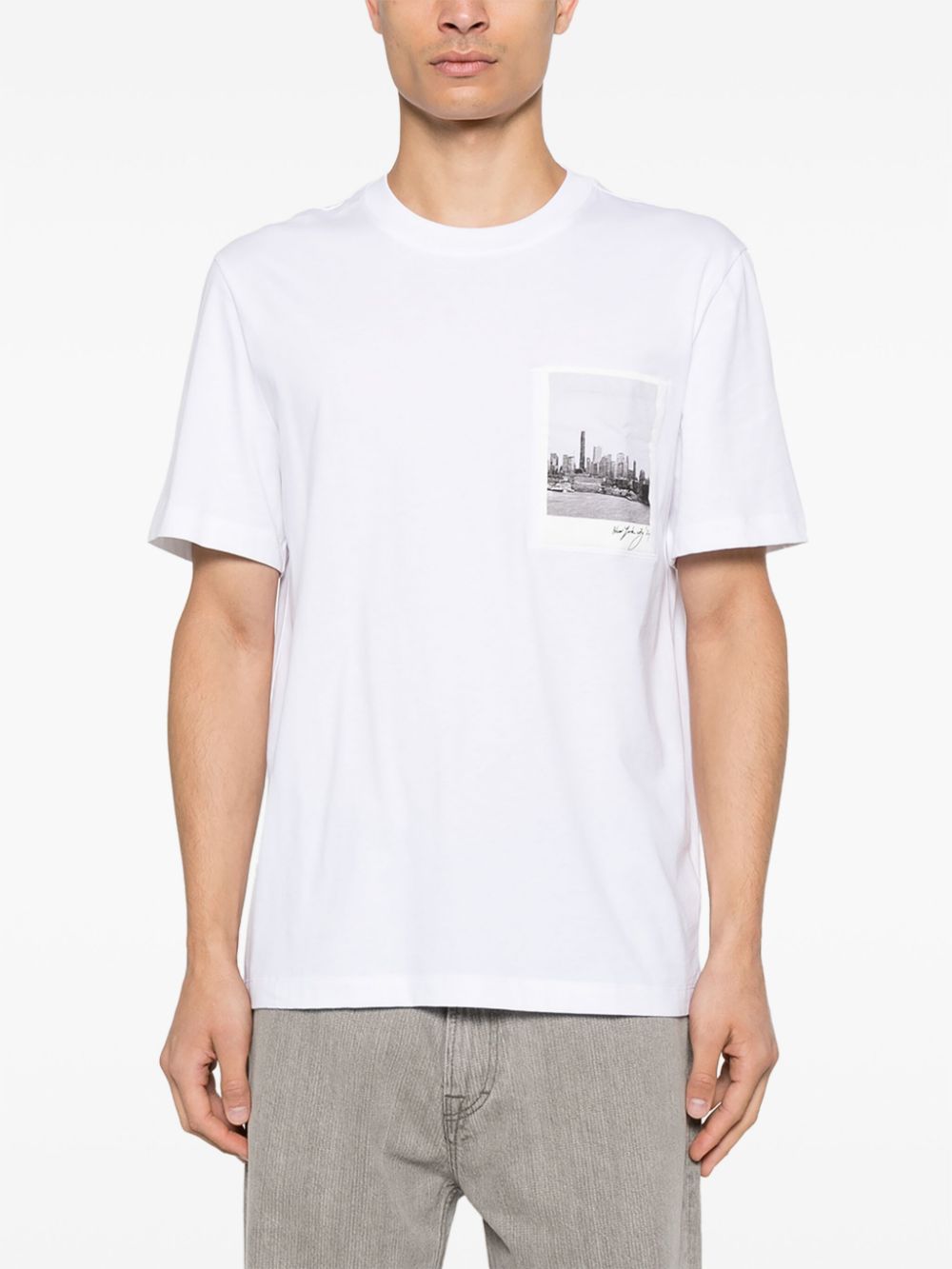 Helmut Lang Skyline ansichtkaart T-shirt Wit