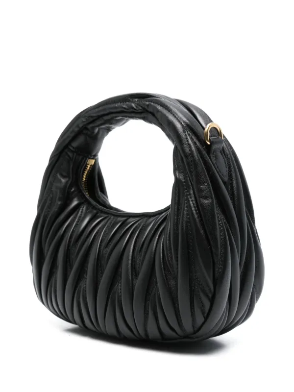 ハンドバッグ MIU MIU 5BP078_2CVJ_F0002 WANDER EMBRIDRED DUCHESSE MINI BAG Black Wander Embroidered Duchesse Mini-bag | Miu Miu