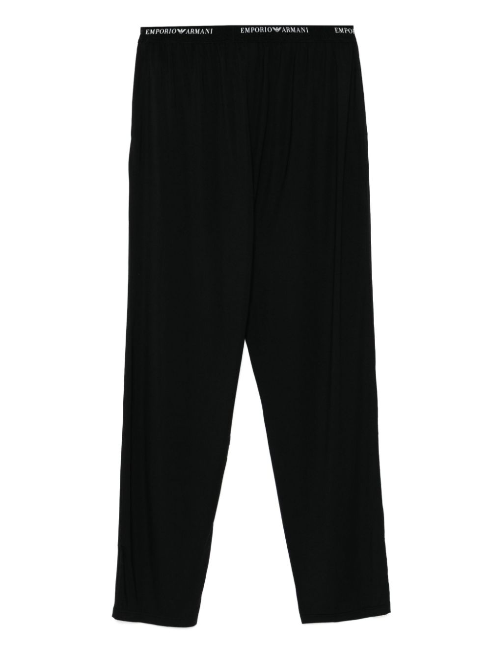 Emporio Armani logo-waistband pyjama trousers - Zwart