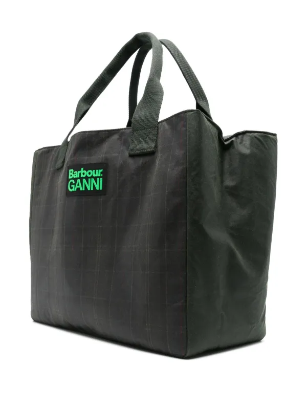 Barbour x Ganni waxed tote bag women Recycled Polyester Cotton Organic Cotton One Size Green