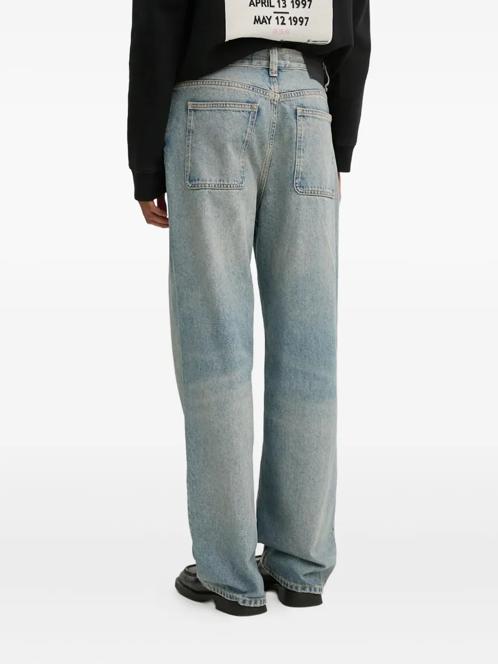 Won Hundred Jeans met logopatch en vijf zakken Blauw