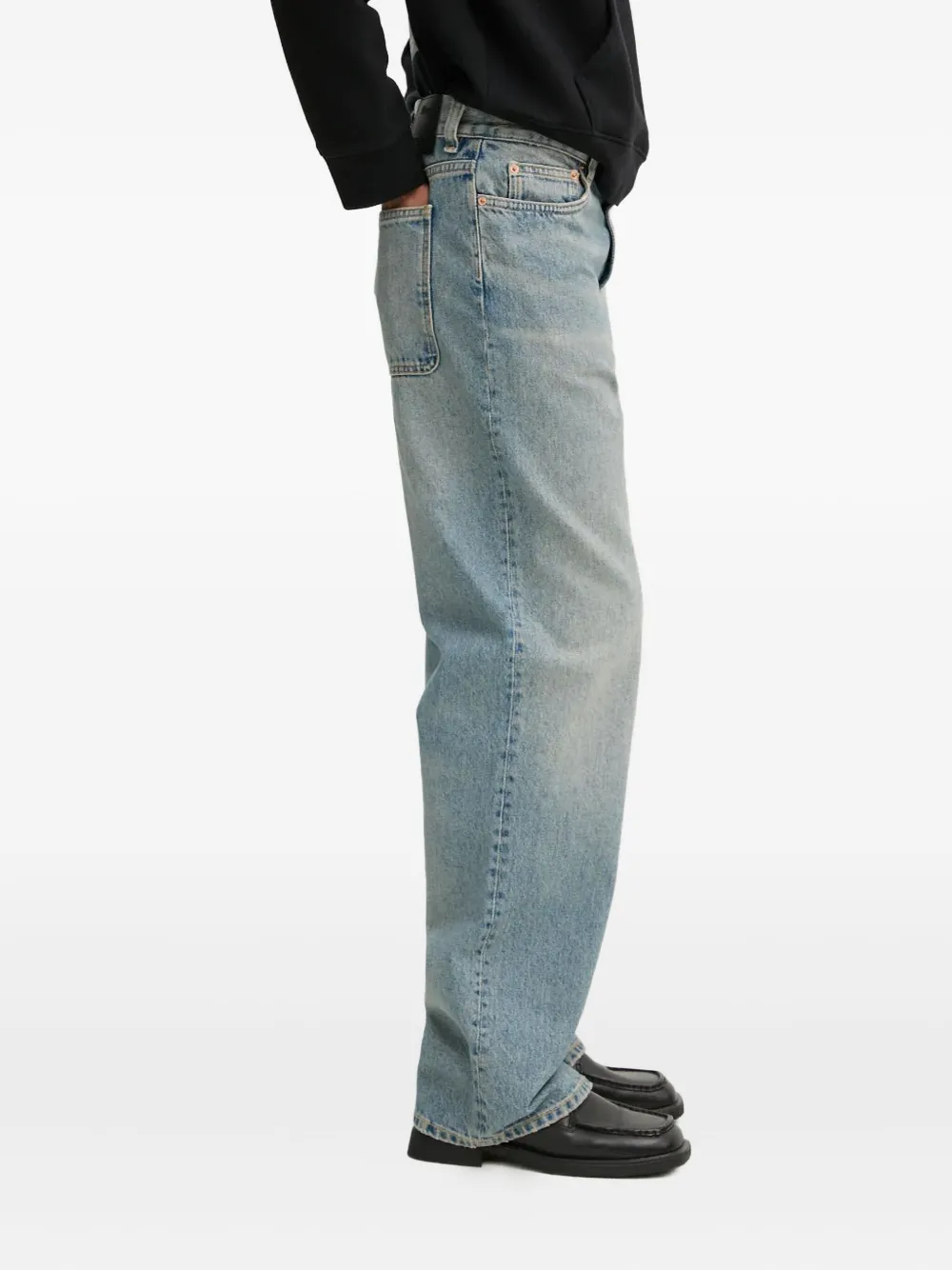 Won Hundred Jeans met logopatch en vijf zakken Blauw