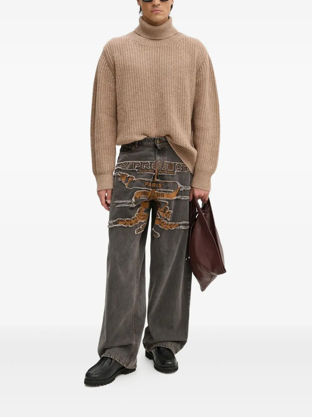 Won Hundred roll-neck ribbed-knit sweater - Beige