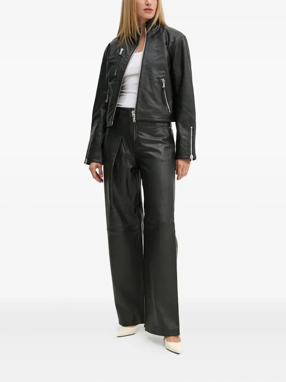 Won Hundred zip-up leather jacket | Biker Jackets | Image 2