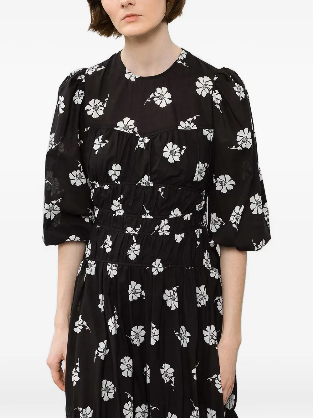 IVY OAK Derja gelaagde maxi-jurk met bloemen Zwart
