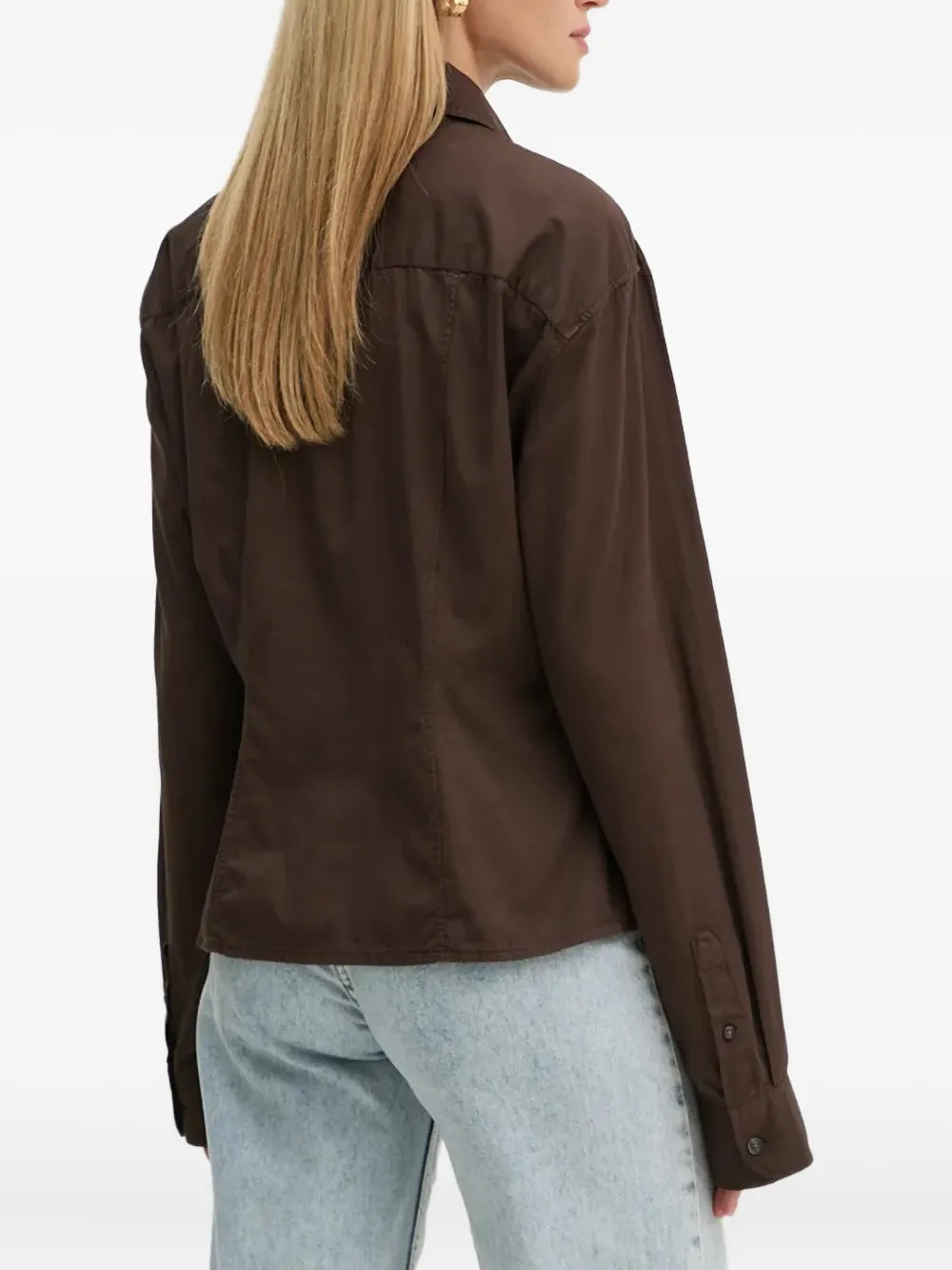 Won Hundred Buttoned Long-sleeve Shirt - Brown 