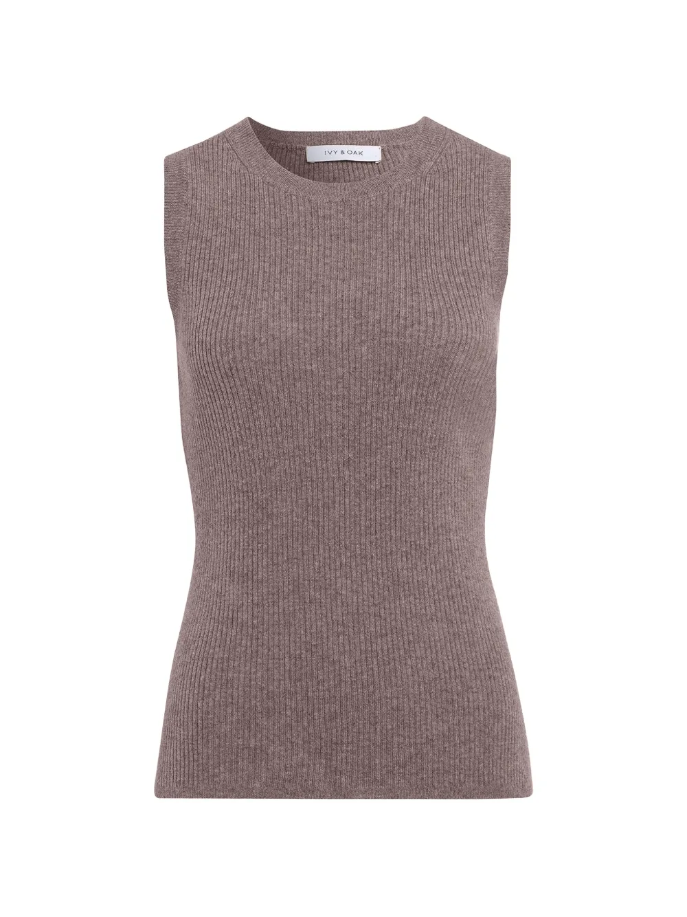 IVY OAK Geribbelde top Bruin