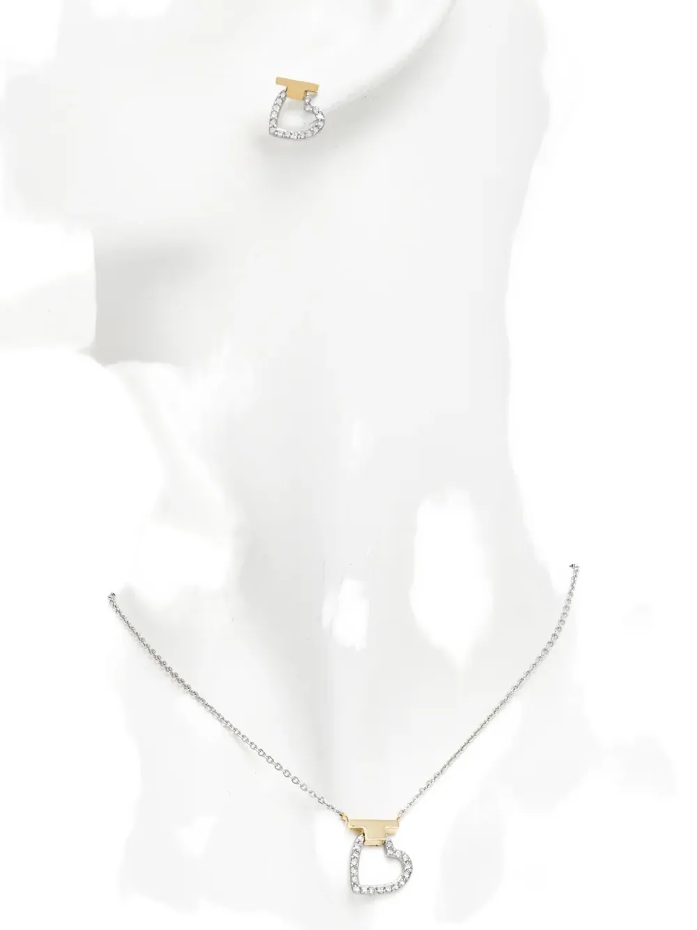 Trussardi heart-pendant necklace - Zilver