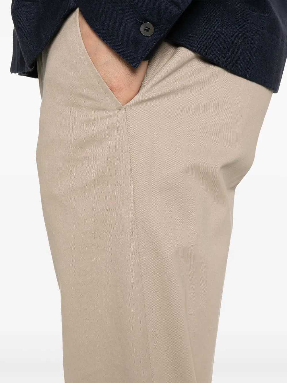 Shop Zegna Gabardine-weave Chinos In Neutrals