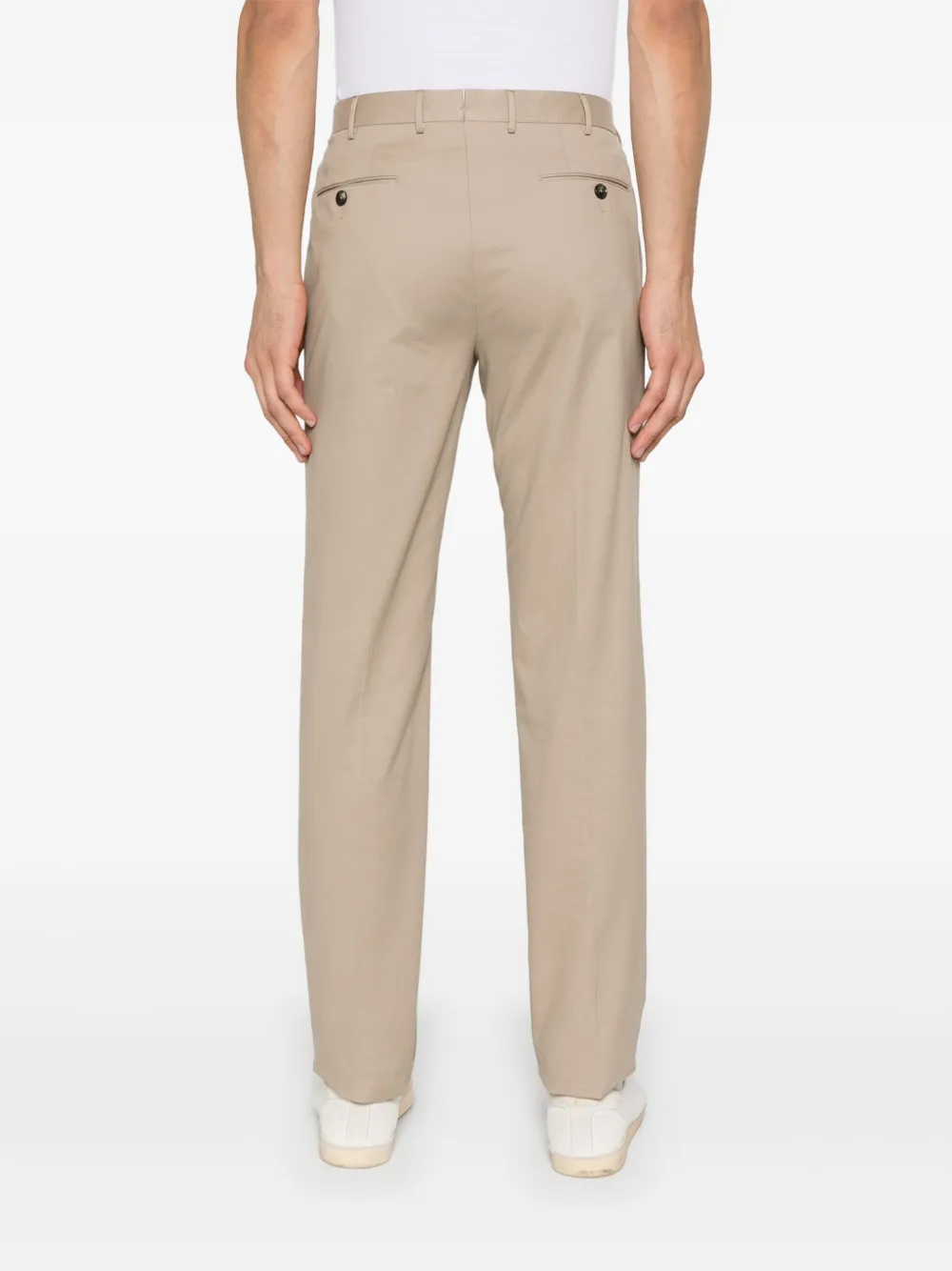 Shop Zegna Gabardine-weave Chinos In Neutrals