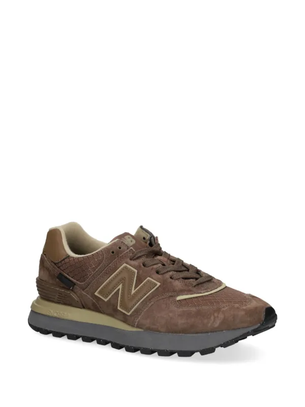 Brown suede new balance shoes on sale