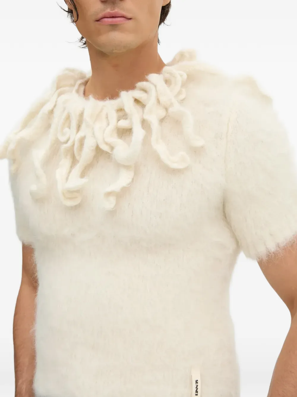 Sunnei T-shirt met ruches Beige