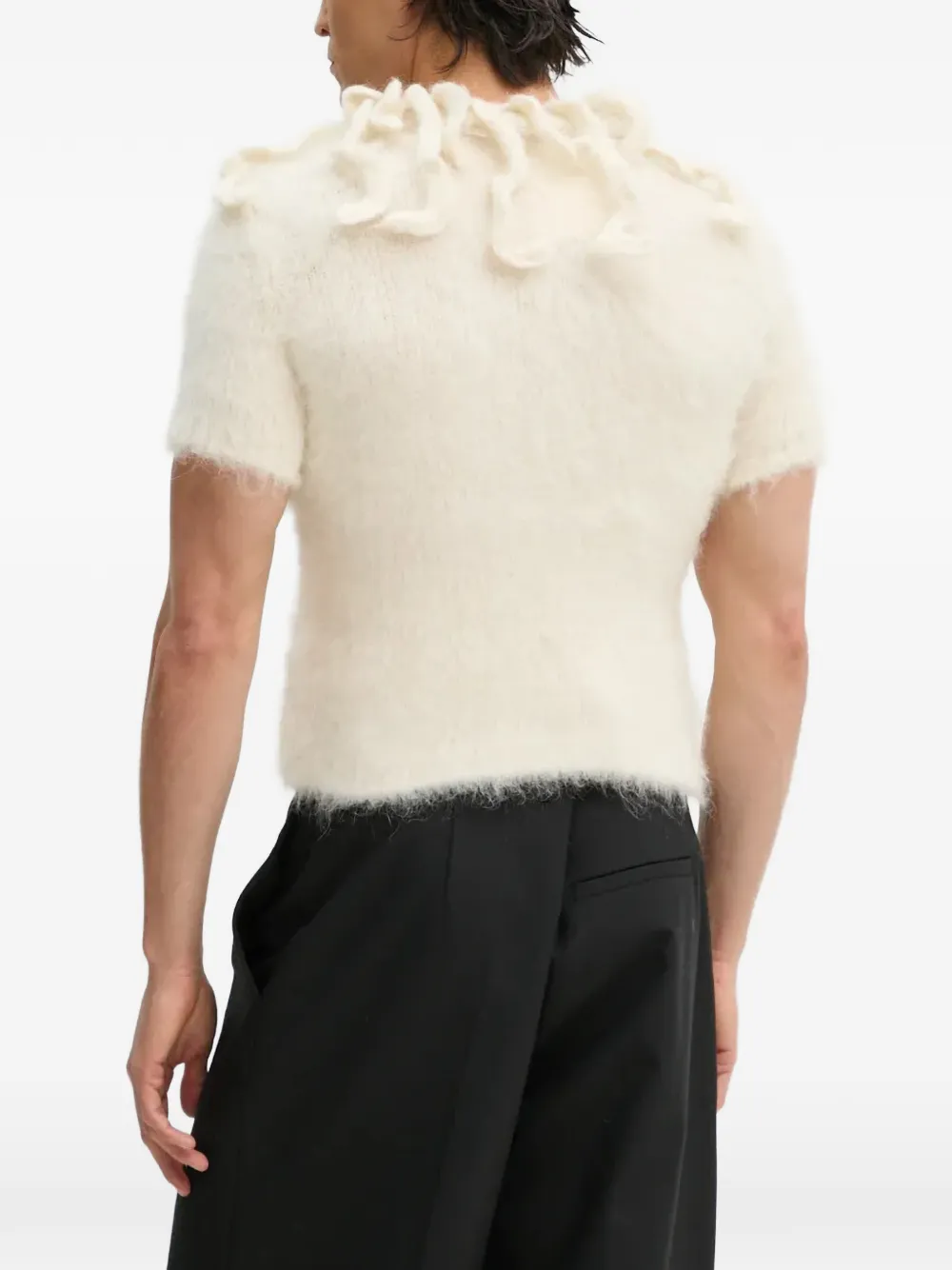  Sunnei Ruffled Short-sleeve T-shirt - Neutrals 