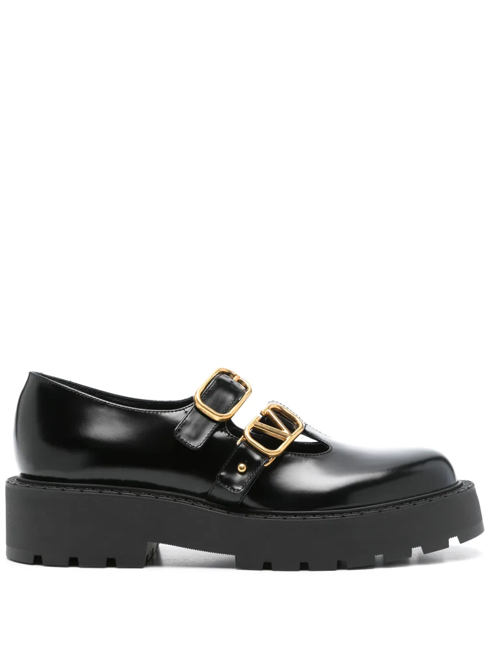 Valentino Garavani VLogo leren loafers Zwart