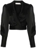 ZIMMERMANN silk wrap top - Black