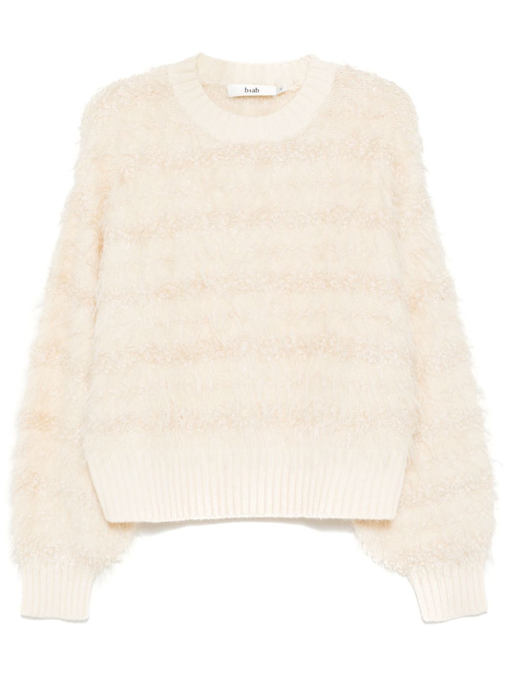 textured crew-neck jumper