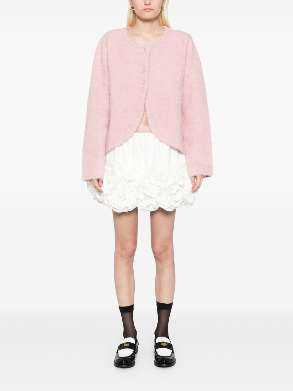 b+ab round-neck cardigan - Pink