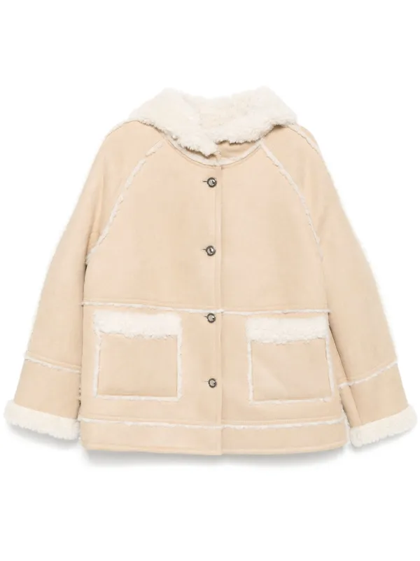 b+ab Panelled Hooded Jacket Neutrals FARFETCH IN