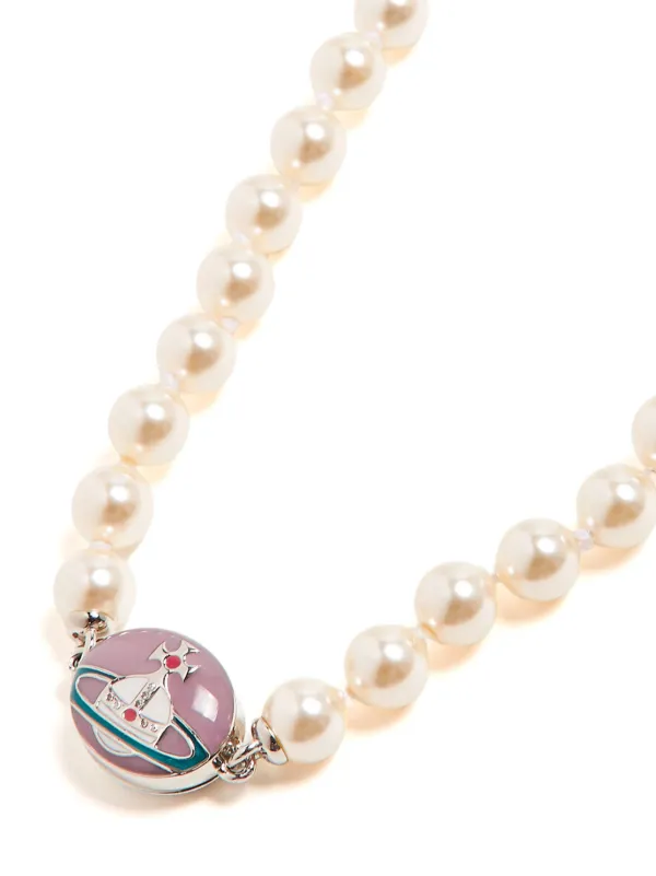 Vivienne westwood pink orb pearl necklace sales