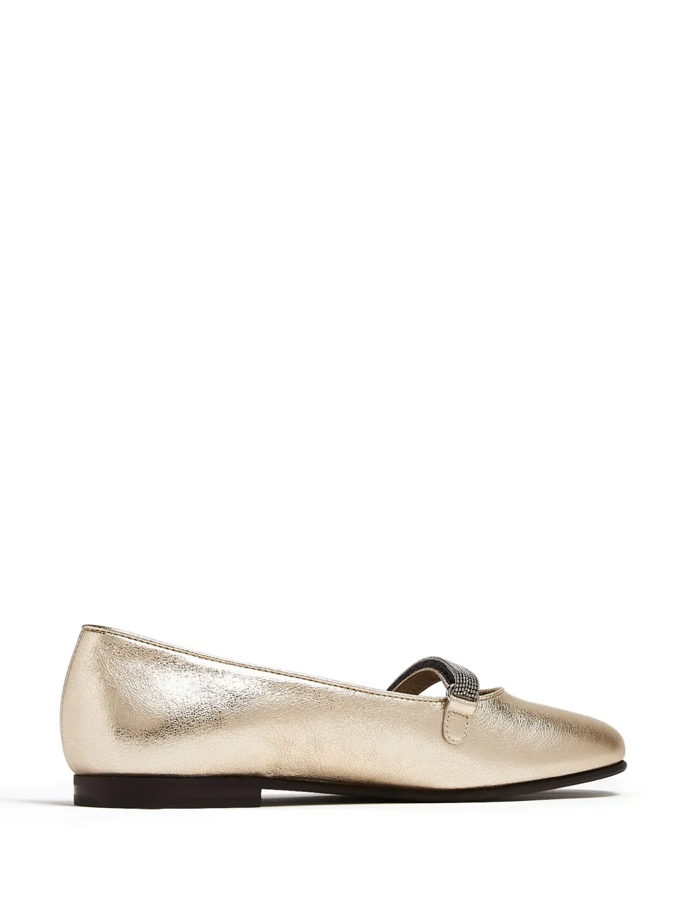 Brunello Cucinelli Monili-embellished Ballet Flats In Gold