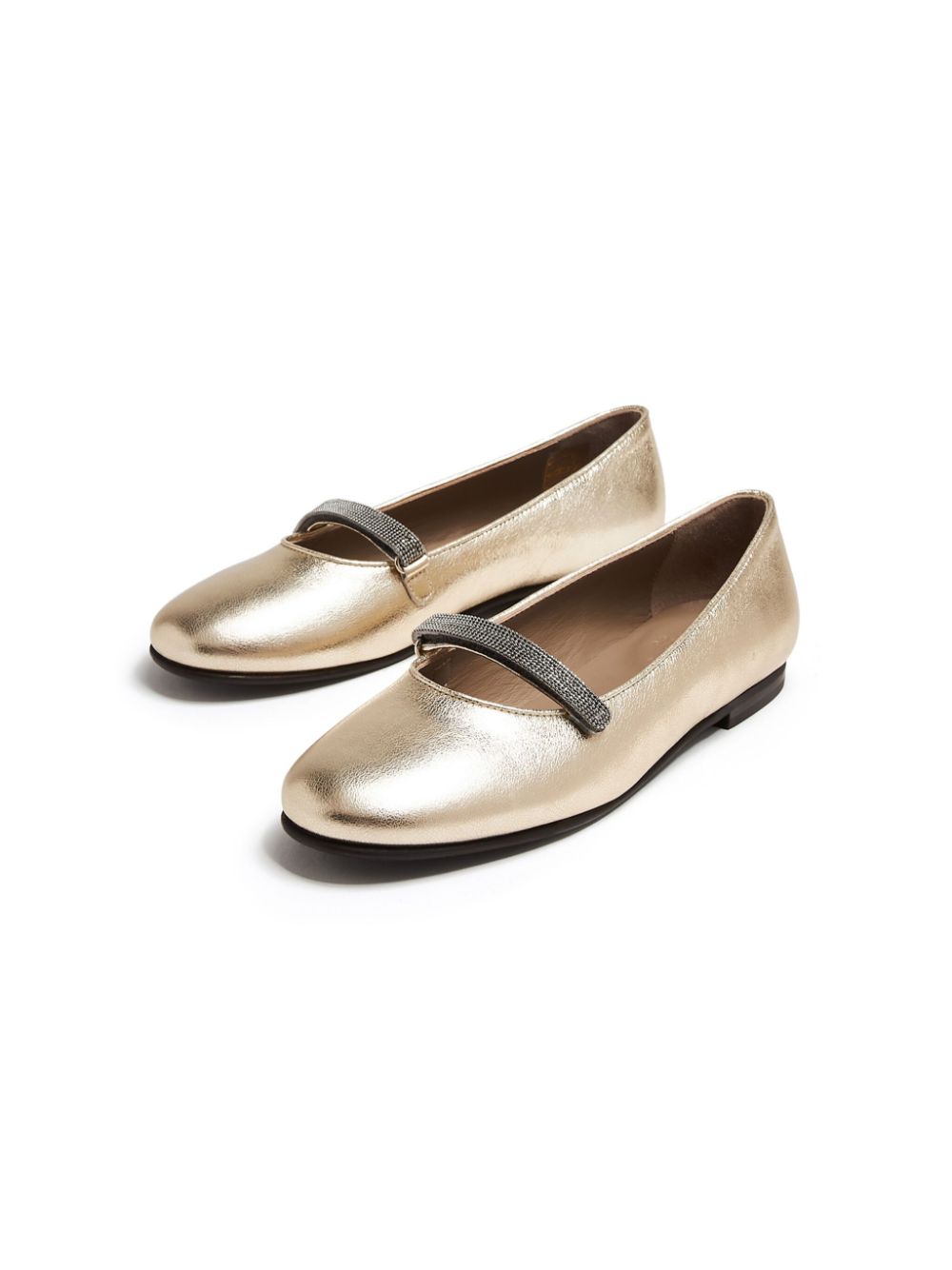 Brunello Cucinelli Monili-embellished ballet flats Gold