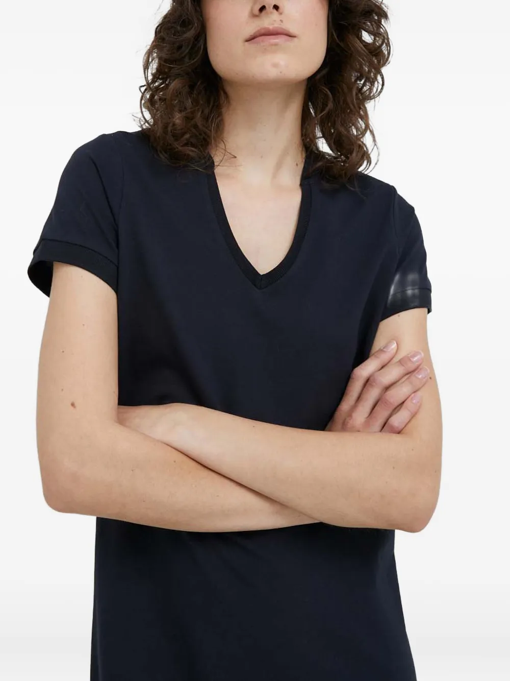 Colmar V-neck Logo Mini Dress In Blue