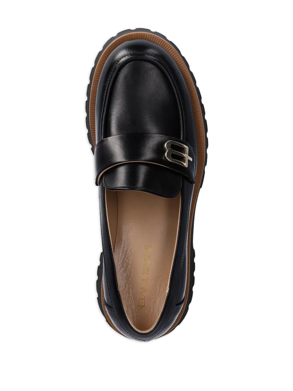 Baldinini Leren loafers Zwart