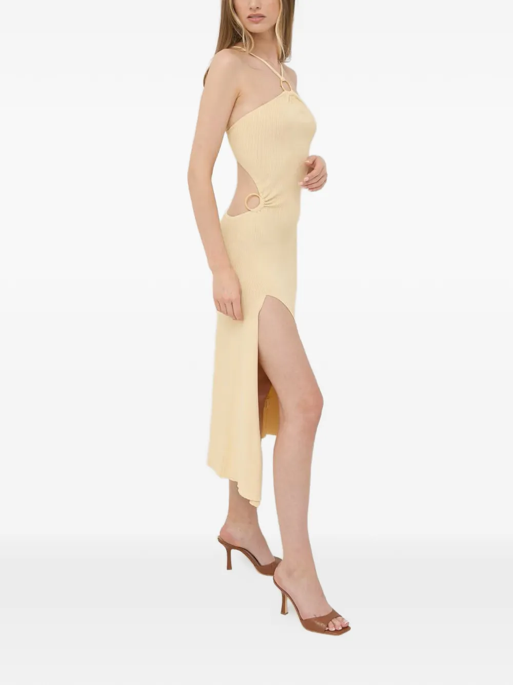 For Love And Lemons Ring Cut-out Midi Dress - Neutrals 