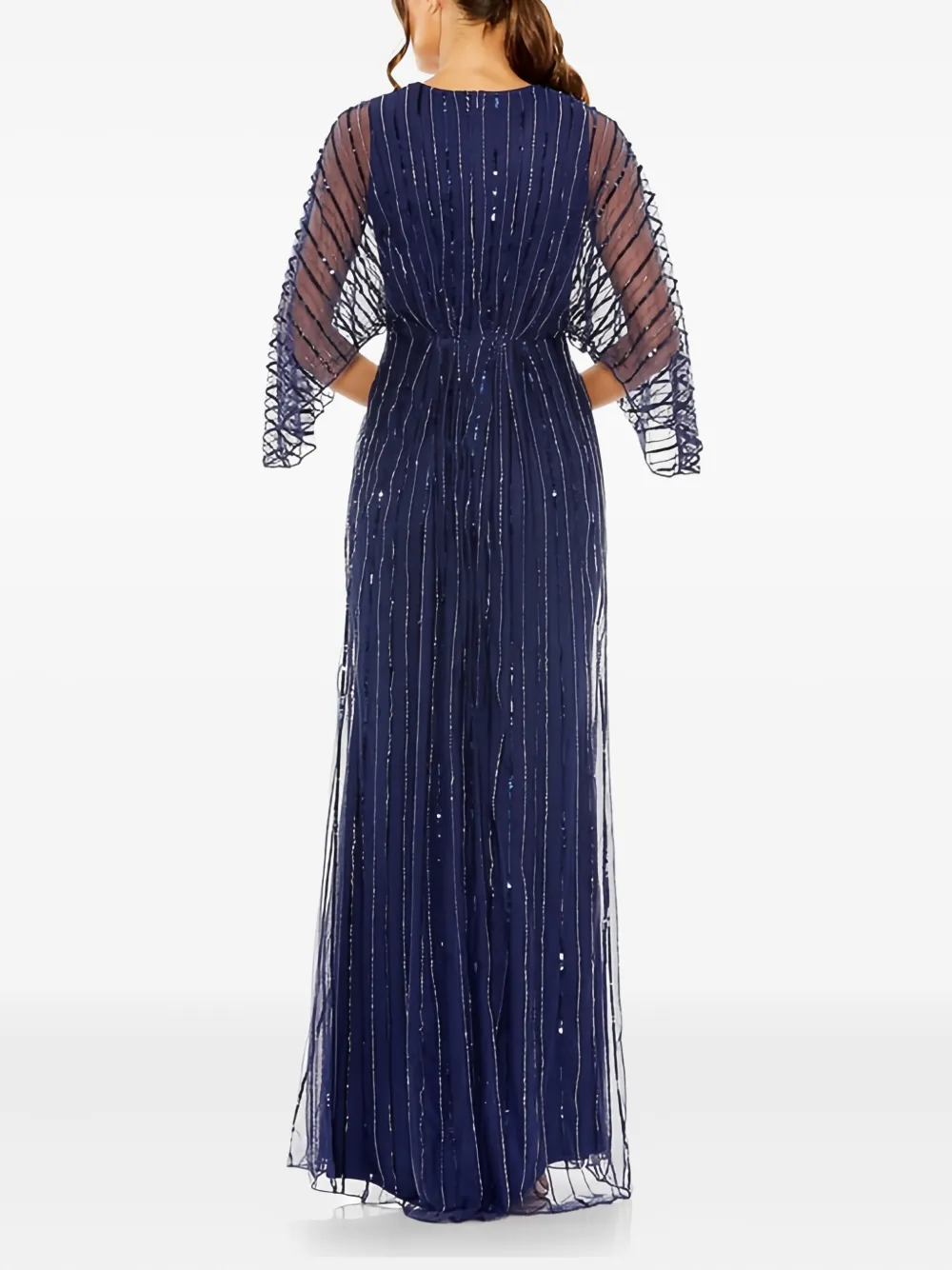 Mac Duggal sequin-embellished V-neck maxi dress - Blauw