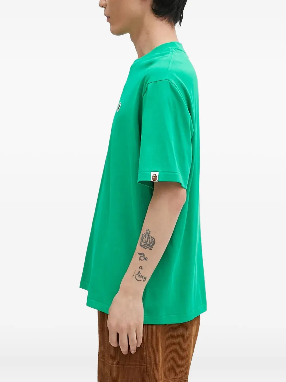A BATHING APE Katoenen T-shirt met logo-applicatie Groen