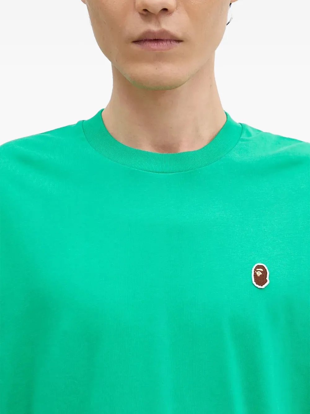 A BATHING APE Katoenen T-shirt met logo-applicatie Groen