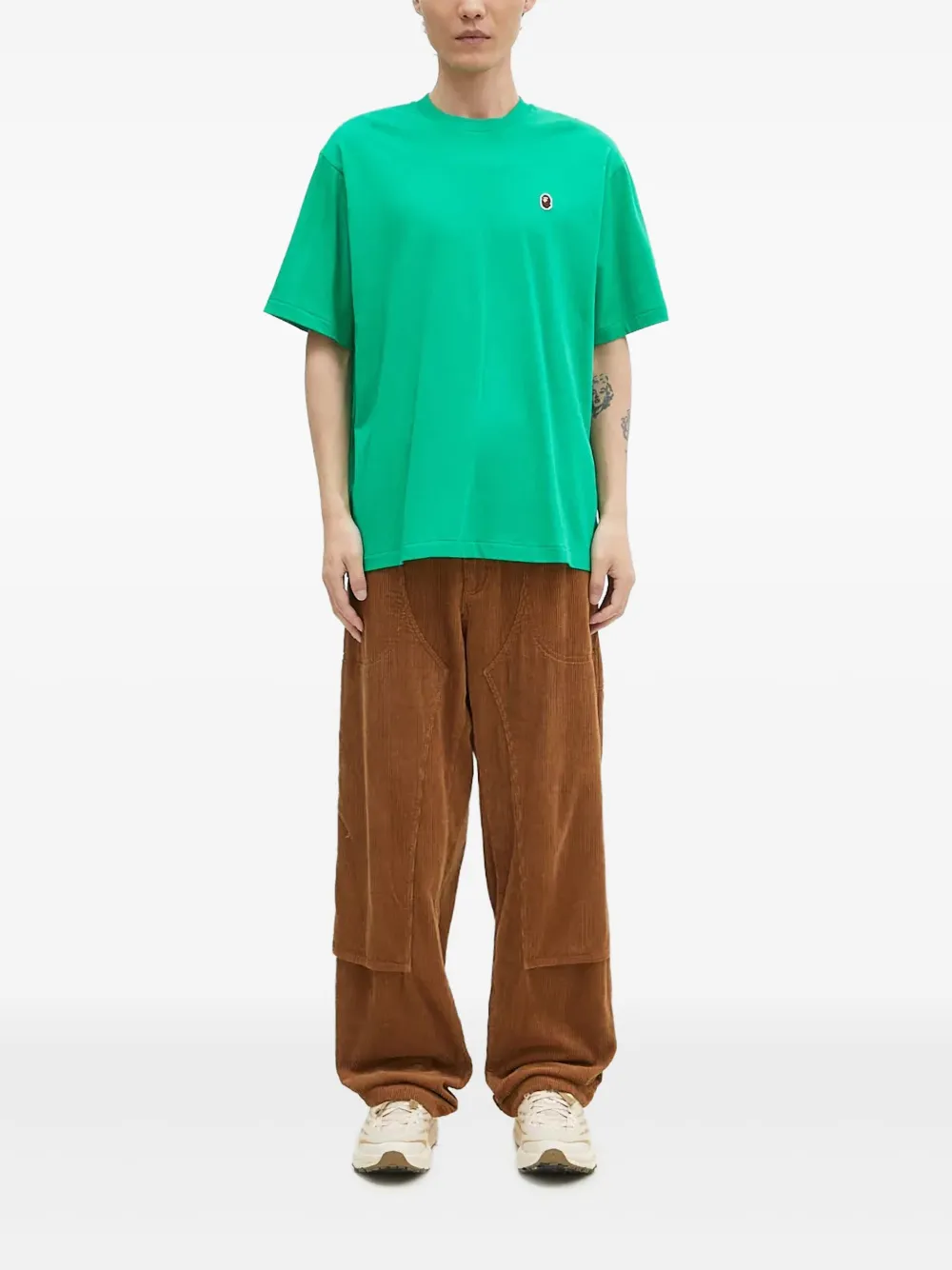A BATHING APE Katoenen T-shirt met logo-applicatie Groen