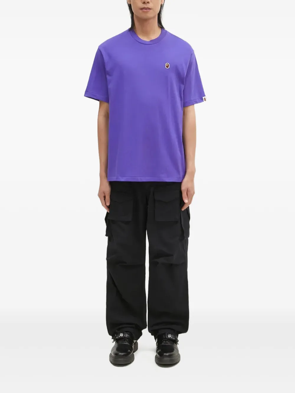 A BATHING APE T-shirt met geborduurd logo Paars