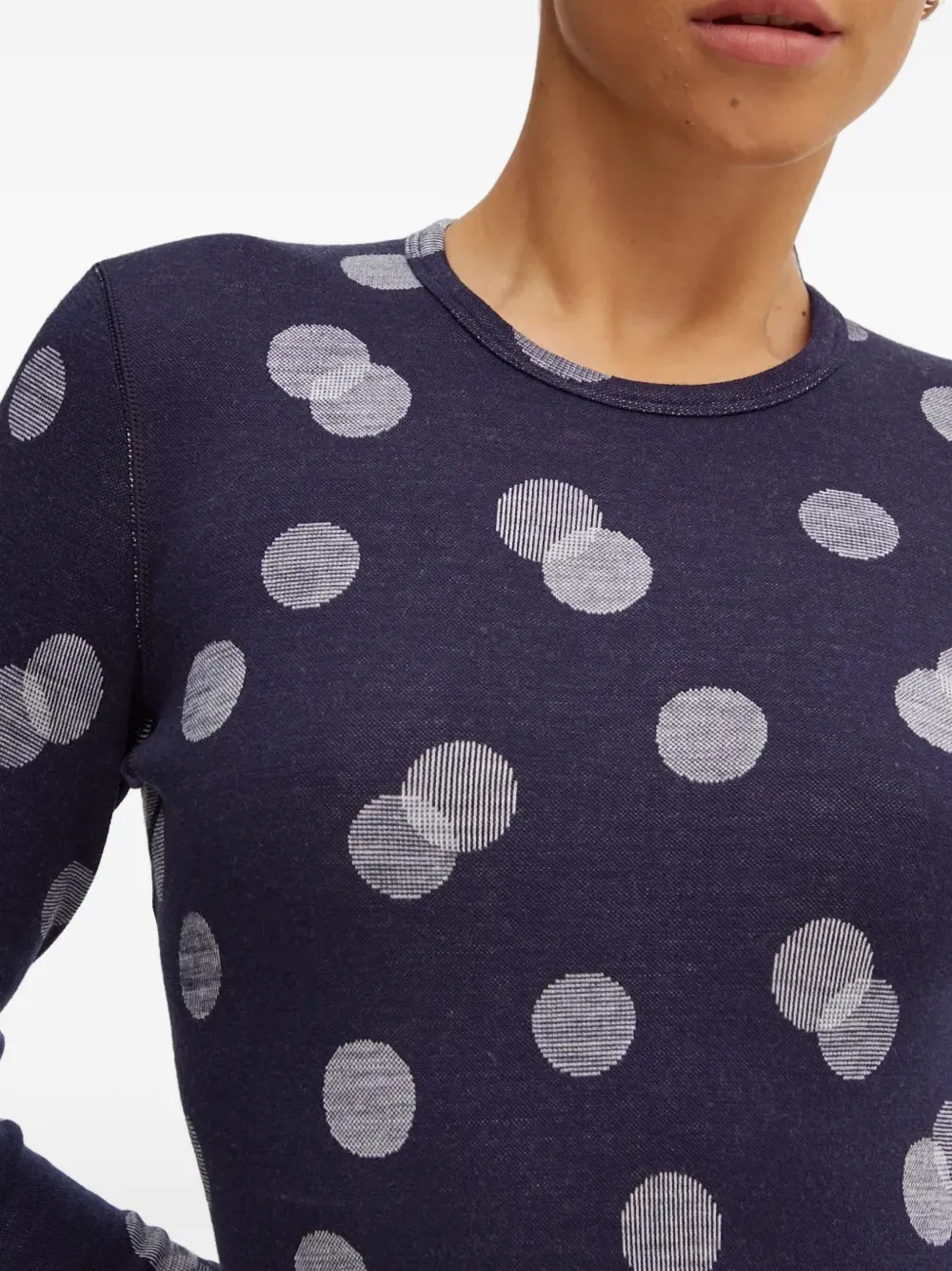 icebreaker Top met stippen en lange mouwen Blauw