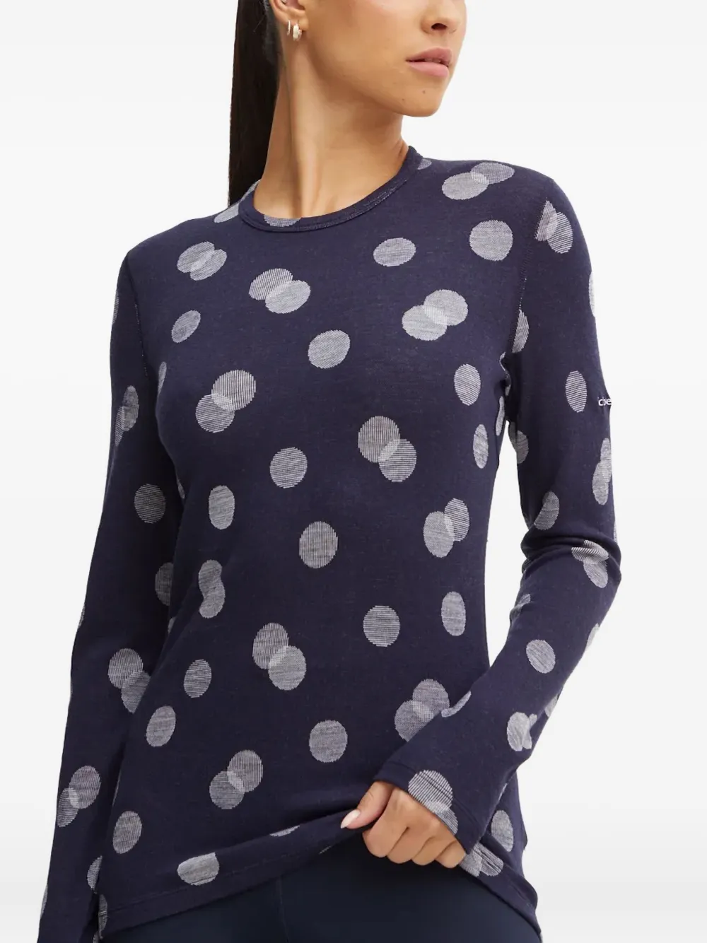 icebreaker Top met stippen en lange mouwen Blauw
