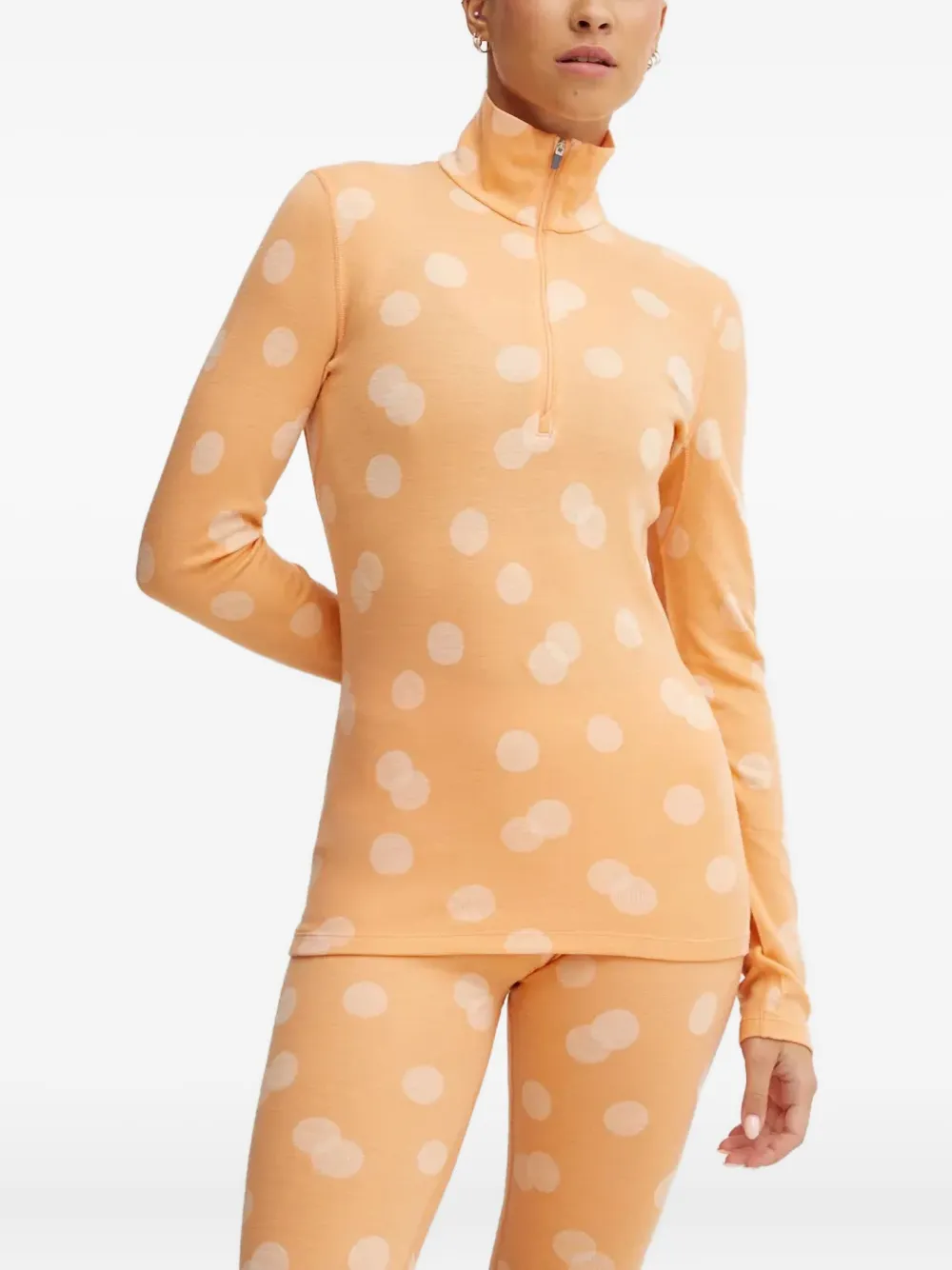 Icebreaker Zip-neck Ski Top In Orange