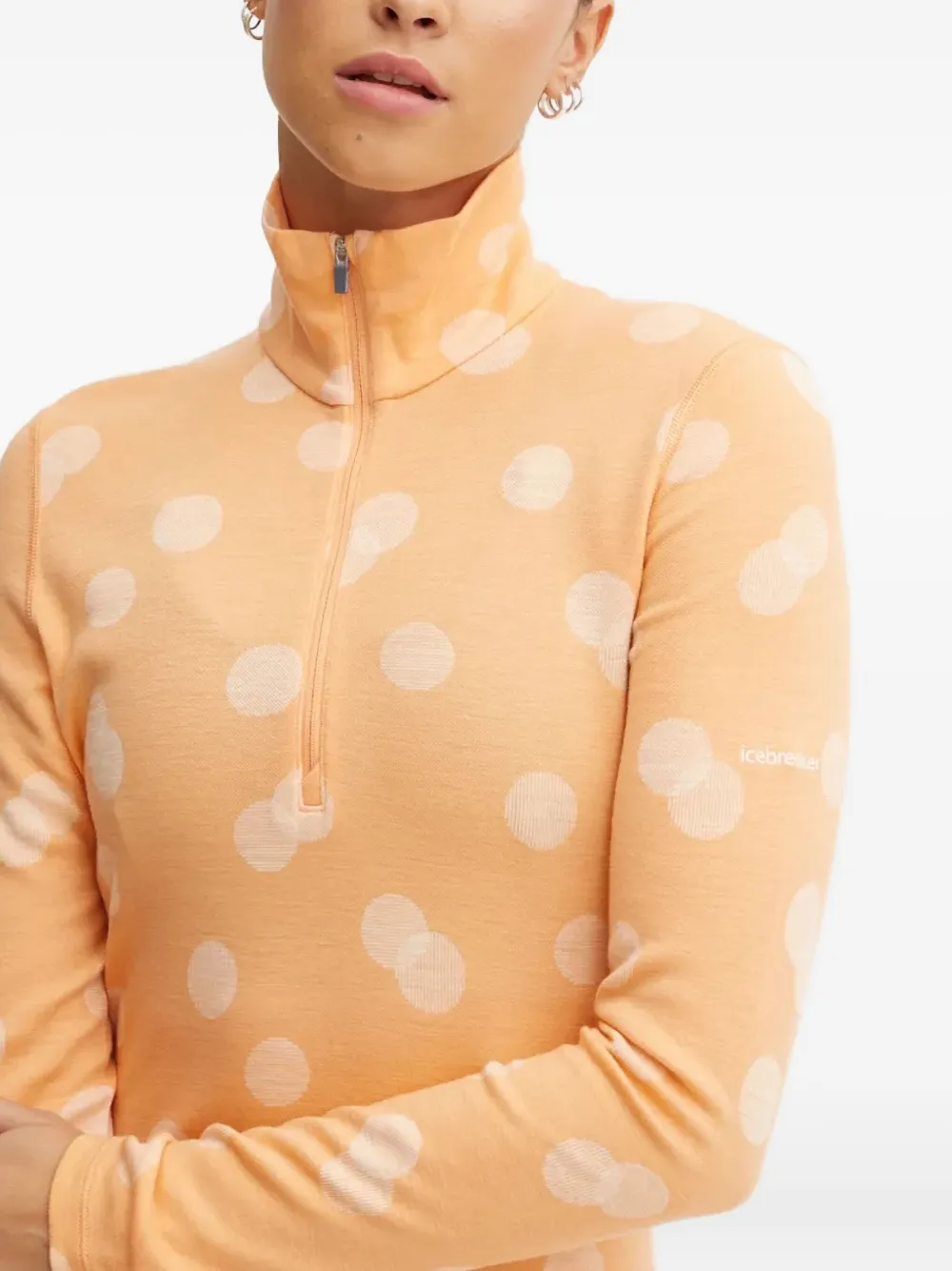 Icebreaker Zip-neck Ski Top In Orange