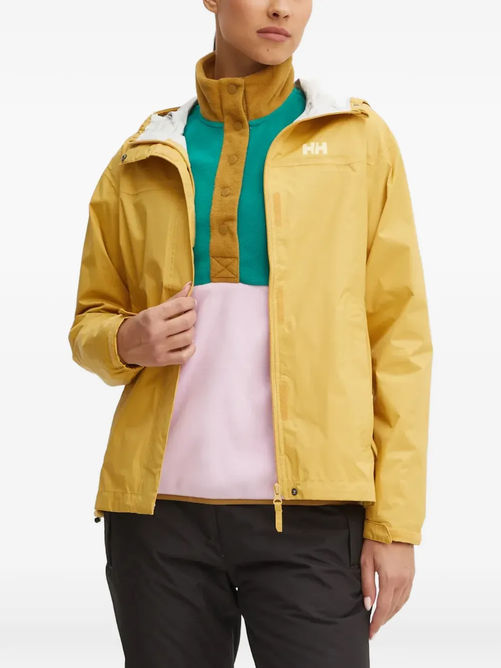 Helly Hansen Hooded Logo-detail Jacket In Yellow