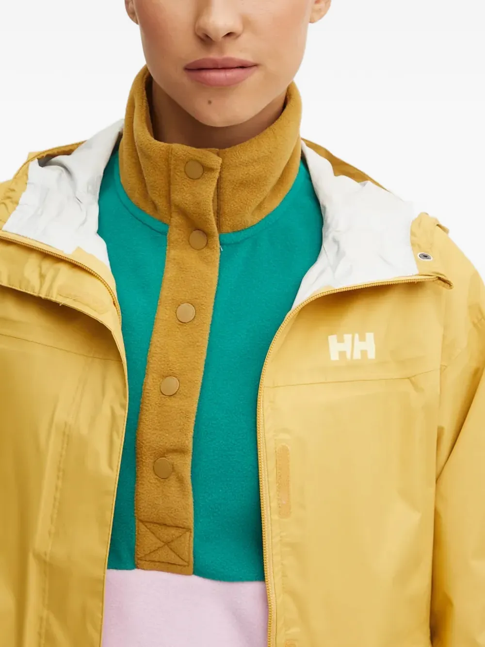 Helly Hansen Hooded Logo-detail Jacket In Yellow