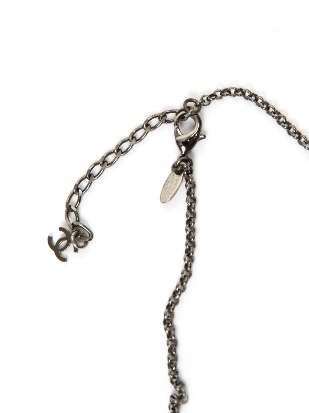 Pre-owned Chanel 2010 Cc Necklace In Silver
