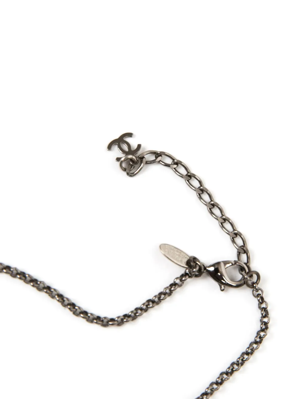 Pre-owned Chanel 2010 Cc Necklace In Silver