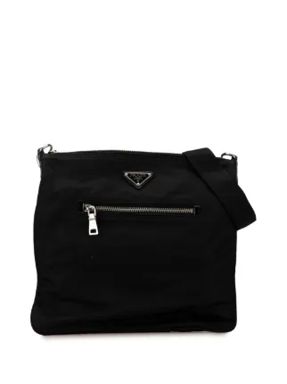 Prada Pre-Owned 2013-2023 Tessuto Crossbody Bag | Black Prada Pre-Owned 2013-2023 Tessuto Crossbody Bag | Black