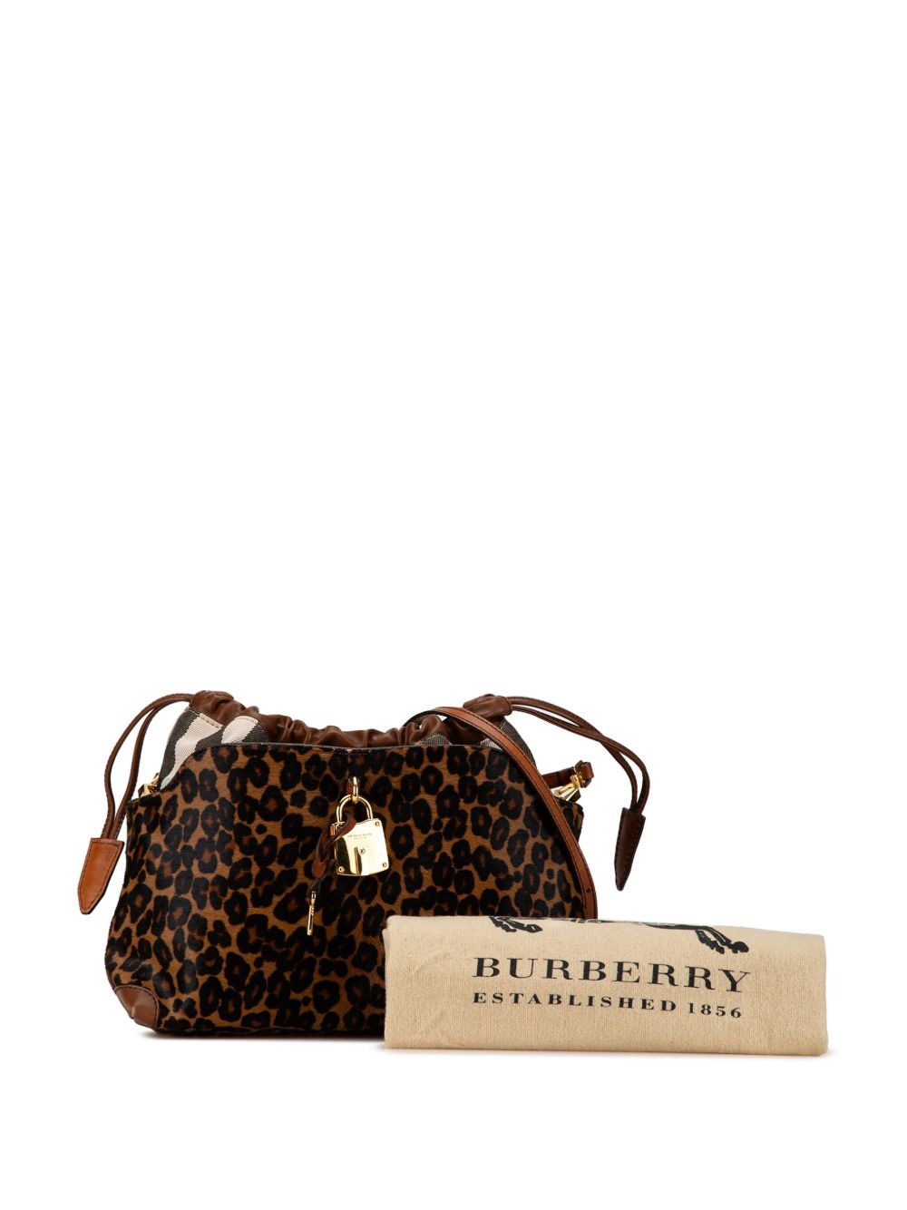 Cheap Burberry 2018-2023 Exploded Check and Leopard Ponyhair Little Crush crossbody bag Women