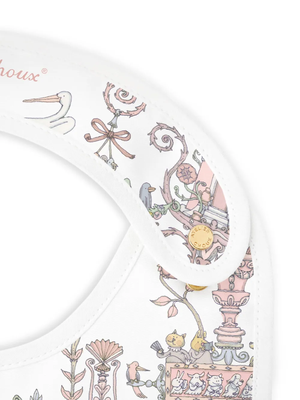  Atelier Choux Bavaglino Toile De Jouy - Rosa 
