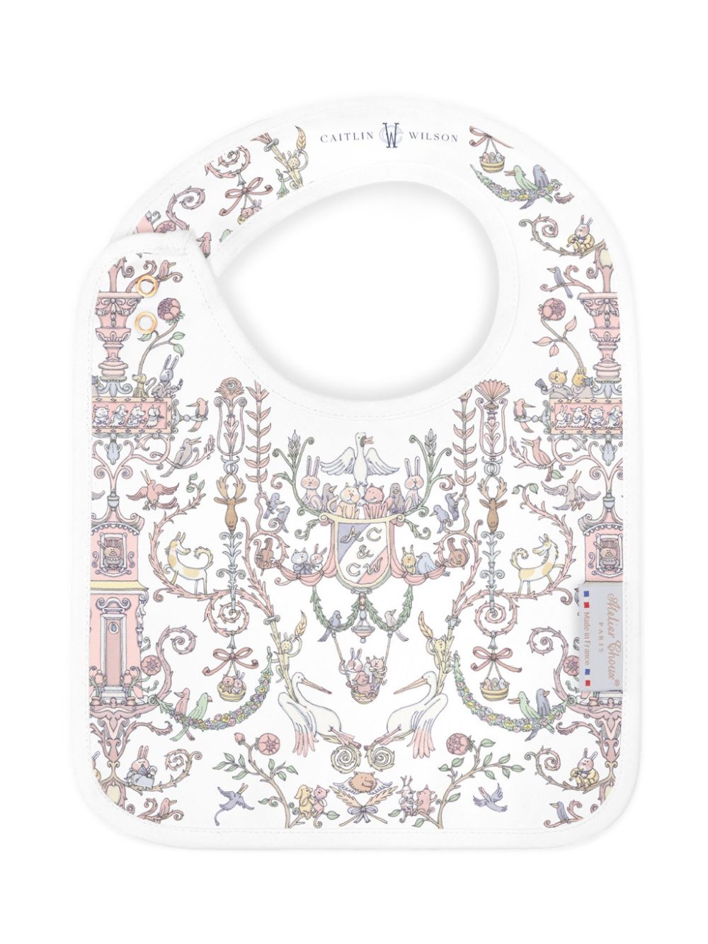 Atelier Choux Toile de Jouy bib - Roze