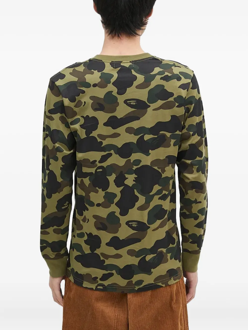 A BATHING APE T-shirt met camouflageprint en lange mouwen Groen