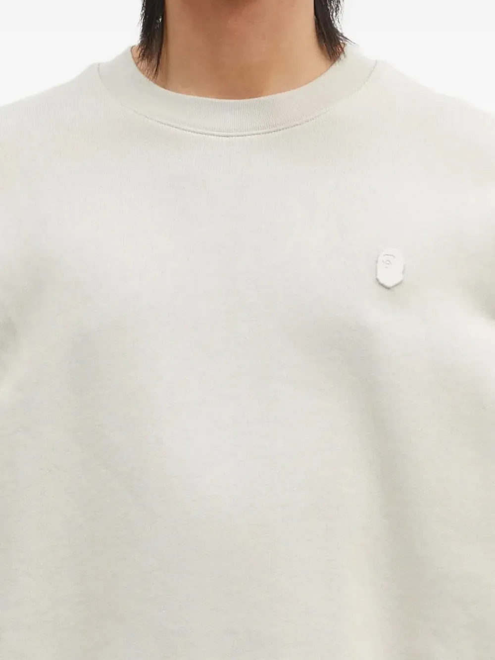 A BATHING APE Sweater met geborduurd logo Beige