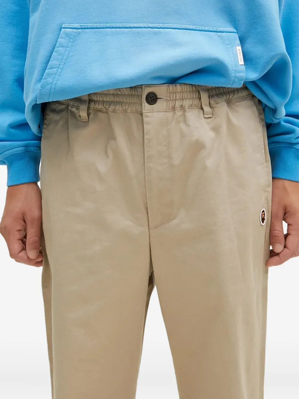 A BATHING APE Broek met elastische tailleband Beige