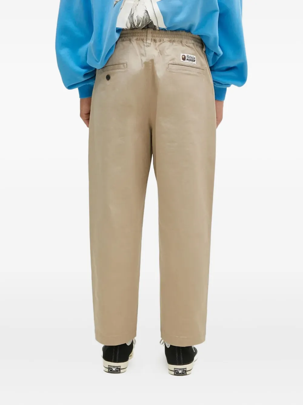 A BATHING APE Broek met elastische tailleband Beige